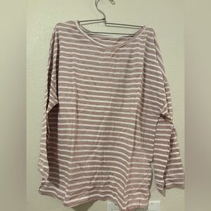 Striped Pink and White Women's Top
